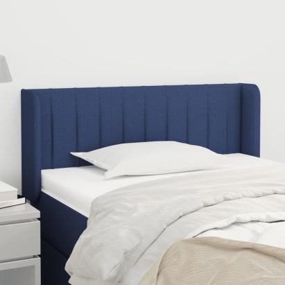 Tăblie de pat cu aripioare albastru 103x16x78/88 cm textil GartenMobel Dekor