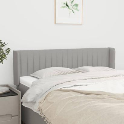 Tăblie de pat cu aripioare gri deschis 147x16x78/88 cm textil GartenMobel Dekor
