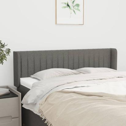 Tăblie de pat cu aripioare gri închis 147x16x78/88 cm textil GartenMobel Dekor