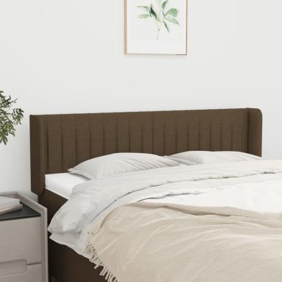 Tăblie de pat cu aripioare maro închis 147x16x78/88 cm textil GartenMobel Dekor