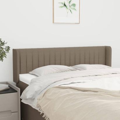 Tăblie de pat cu aripioare gri taupe 147x16x78/88 cm textil GartenMobel Dekor