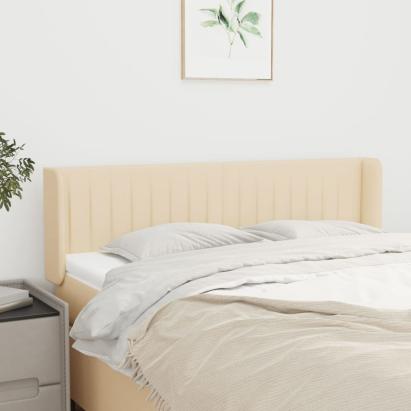 Tăblie de pat cu aripioare crem 147x16x78/88 cm textil GartenMobel Dekor