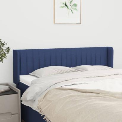 Tăblie de pat cu aripioare, albastru, 147x16x78/88 cm textil GartenMobel Dekor