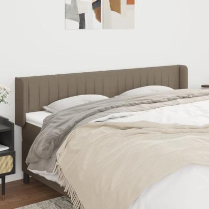 Tăblie de pat cu aripioare gri taupe 203x16x78/88 cm textil GartenMobel Dekor