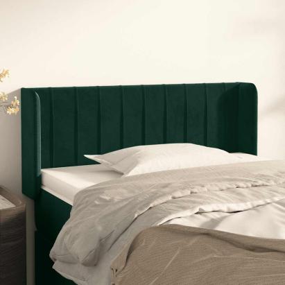 Tăblie pat cu aripioare verde închis 93x16x78/88 cm catifea GartenMobel Dekor