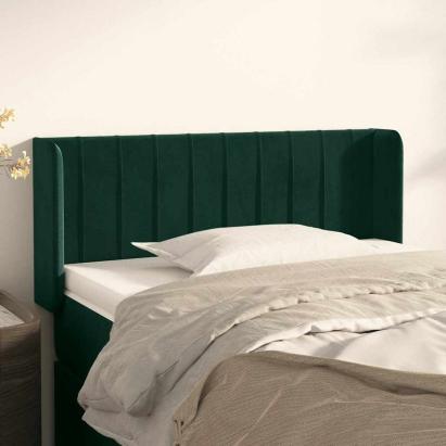 Tăblie de pat cu aripioare verde închis 103x16x78/88 cm catifea GartenMobel Dekor