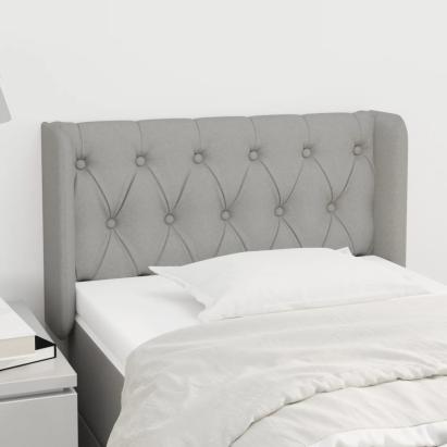 Tăblie de pat cu aripioare gri deschis 83x16x78/88 cm textil GartenMobel Dekor