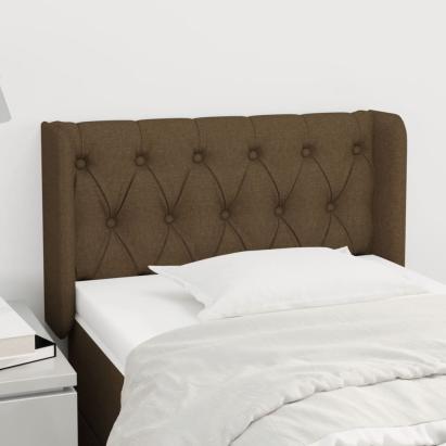Tăblie de pat cu aripioare maro închis 83x16x78/88 cm textil GartenMobel Dekor