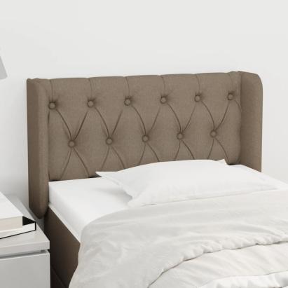 Tăblie de pat cu aripioare gri taupe 83x16x78/88 cm textil GartenMobel Dekor