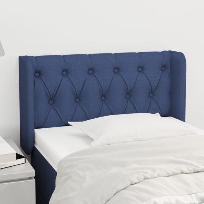 Tăblie de pat cu aripioare albastru 83x16x78/88 cm textil GartenMobel Dekor
