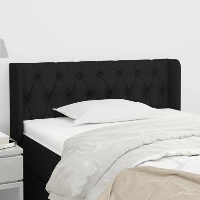 Tăblie de pat cu aripioare negru 93x16x78/88 cm textil GartenMobel Dekor