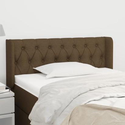 Tăblie de pat cu aripioare maro închis 93x16x78/88 cm textil GartenMobel Dekor