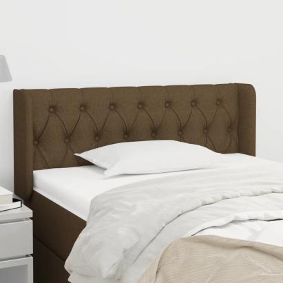 Tăblie de pat cu aripioare maro închis 103x16x78/88 cm textil GartenMobel Dekor