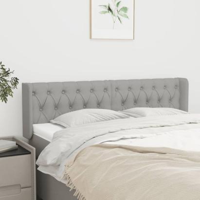 Tăblie de pat cu aripioare gri deschis 147x16x78/88 cm textil GartenMobel Dekor