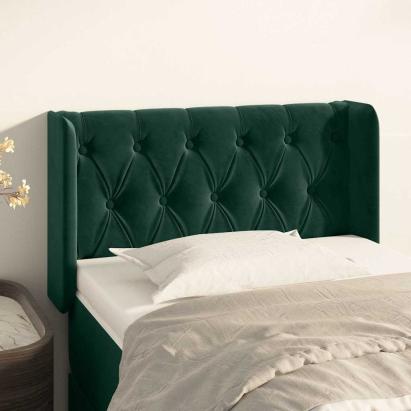 Tăblie pat cu aripioare verde închis 83x16x78/88 cm catifea GartenMobel Dekor