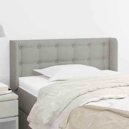Tăblie de pat cu aripioare gri deschis 83x16x78/88 cm textil GartenMobel Dekor