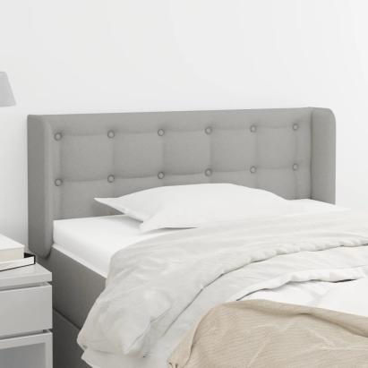 Tăblie de pat cu aripioare gri deschis 103x16x78/88 cm textil GartenMobel Dekor