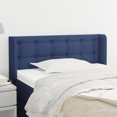 Tăblie de pat cu aripioare albastru 103x16x78/88 cm textil GartenMobel Dekor