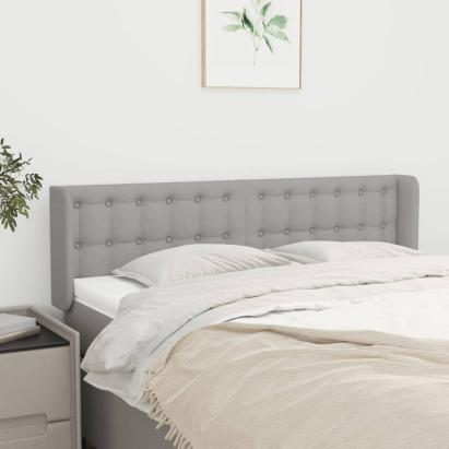 Tăblie de pat cu aripioare gri deschis 147x16x78/88 cm textil GartenMobel Dekor