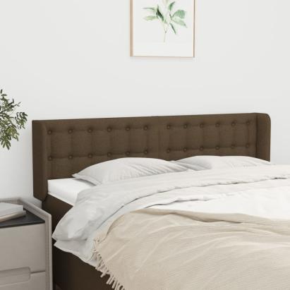 Tăblie de pat cu aripioare maro închis 147x16x78/88 cm textil GartenMobel Dekor