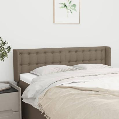 Tăblie de pat cu aripioare gri taupe 147x16x78/88 cm textil GartenMobel Dekor