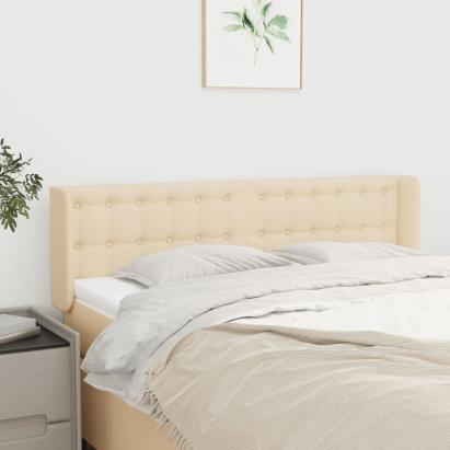 Tăblie de pat cu aripioare crem 147x16x78/88 cm textil GartenMobel Dekor