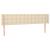 Tăblie de pat cu aripioare crem 163x16x78/88 cm textil GartenMobel Dekor