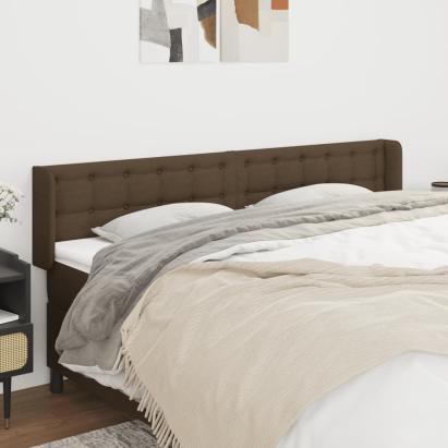 Tăblie de pat cu aripioare maro închis183x16x78/88 cm textil GartenMobel Dekor