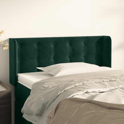 Tăblie pat cu aripioare verde închis 83x16x78/88 cm catifea GartenMobel Dekor