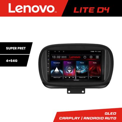 Navigație Android Lenovo 4+64GB pentru Fiat 500X 2015+ cu Waze și Bluetooth