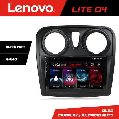 Navigație Lenovo Lite D4 pentru Dacia Sandero Logan 2012-2020, 4+64 GB
