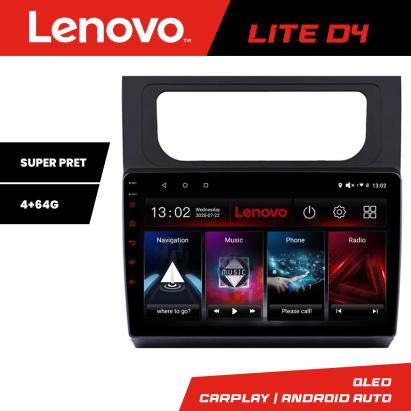 Navigatie Lenovo VW Touran 2010-2016, Android 4+64 GB, Waze, USB