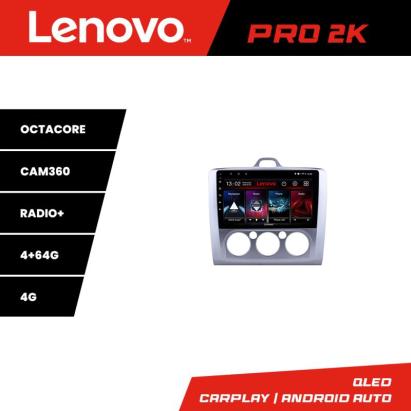 Navigație Android Lenovo Ford Focus 2 2004-2011, QLED 2K, 4+64GB, 360