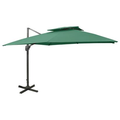 Umbrelă în consolă cu înveliș dublu, verde, 300x300 cm GartenMobel Dekor