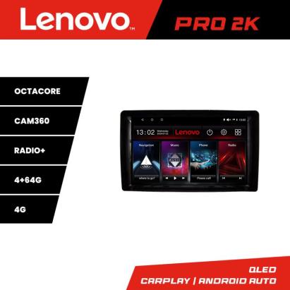 Navigație auto universală 2DIN Lenovo Pro 2K, QLED, 8 nuclee, 4+64GB, 360