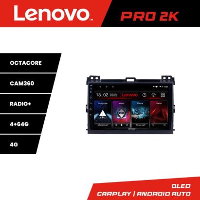 Navigație Toyota Prado 2004-2009 Lenovo Pro 2K, QLED 4GB+64GB, 4G