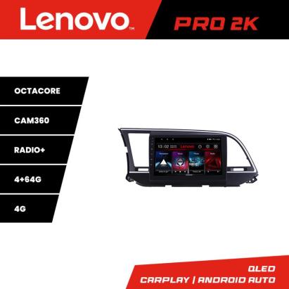 Navigatie Hyundai Elantra 2015-2018 Lenovo Pro 2K QLED 4GB+64GB 360