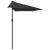 Umbrelă de balcon tijă aluminiu negru 300x155x223cm semirotund GartenMobel Dekor