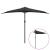 Umbrelă de balcon tijă aluminiu negru 300x155x223cm semirotund GartenMobel Dekor