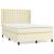 Pat box spring cu saltea, crem, 140x190 cm, piele ecologică GartenMobel Dekor