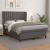 Pat box spring cu saltea, gri, 140x190 cm, piele ecologică GartenMobel Dekor