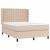 Pat box spring cu saltea, cappuccino, 140x190cm piele ecologică GartenMobel Dekor