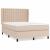 Pat box spring cu saltea, cappuccino, 140x190cm piele ecologică GartenMobel Dekor