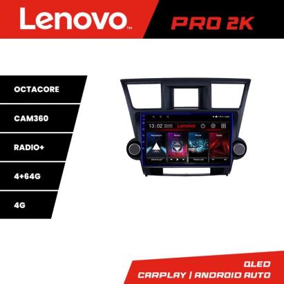 Navigație Android Toyota Highlander 2007-2013 QLED 2K 4+64GB 360 Lenovo
