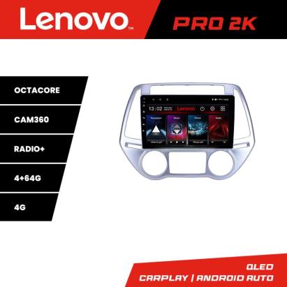 Navigație Android Hyundai i20 2011-2014 QLED 2K 4+64GB GPS 360 Lenovo