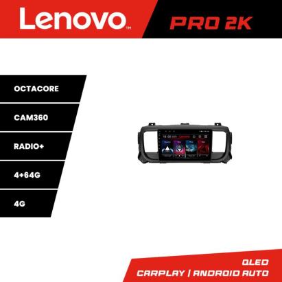 Navigație Android Lenovo QLED 2K 4+64 pentru Citroen Jumpy, Proace, Traveller