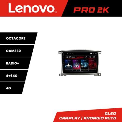 Navigatie Toyota Land Cruiser L100 2002-2008 Lenovo 2K QLED 4+64GB 360