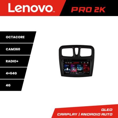 Navigație Android Dacia Sandero 2012-2020 QLED 2K 4GB+64GB 360 Lenovo