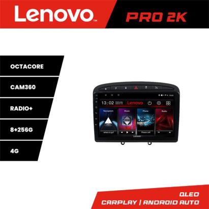 Navigație Peugeot 308 Lenovo QLED 2K 8+256GB Android cu 360, Waze și USB