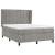 Pat box spring cu saltea, gri deschis, 140x200 cm, catifea GartenMobel Dekor